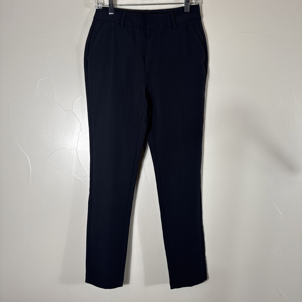 Nine West Black Cigarette Mid-Rise Skinny Stretch Black Pants Slacks Sz 4 28"